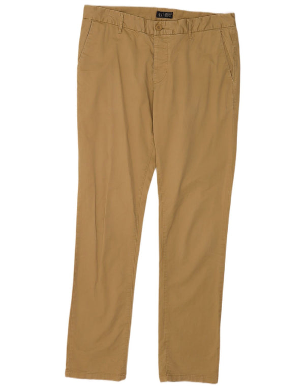 Pantaloni chino slim da uomo Armani EU 50 Large W36 L32 cotone beige