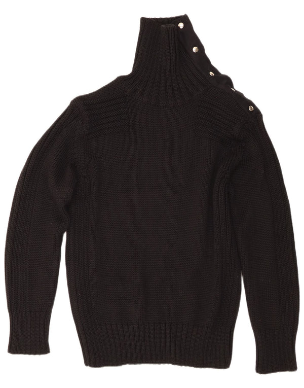 Maglione maglione a collo alto da donna Sonny Bono UK 20 2XL Lana merino nera