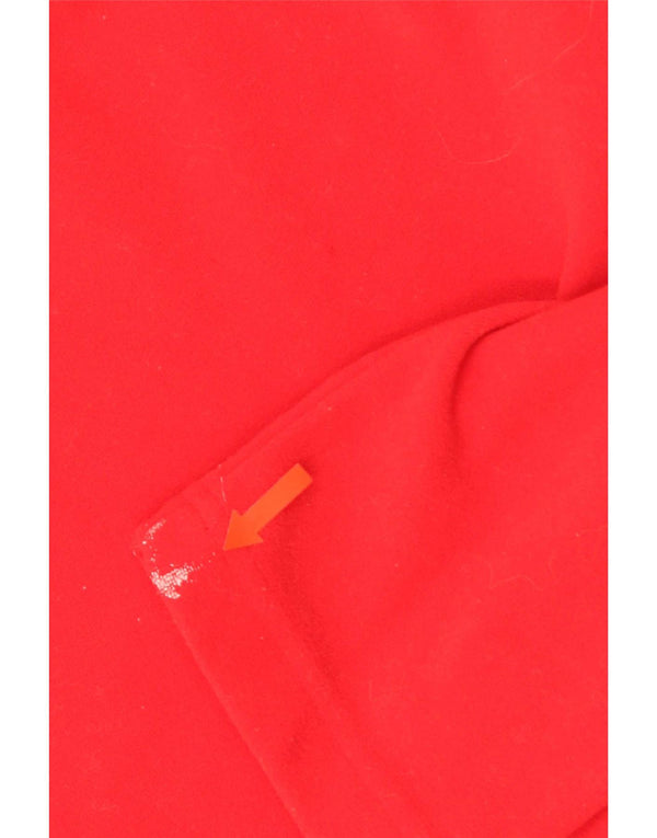 Maglione in pile da donna con collo con zip grafica Adidas UK 16 grande rosso poliestere