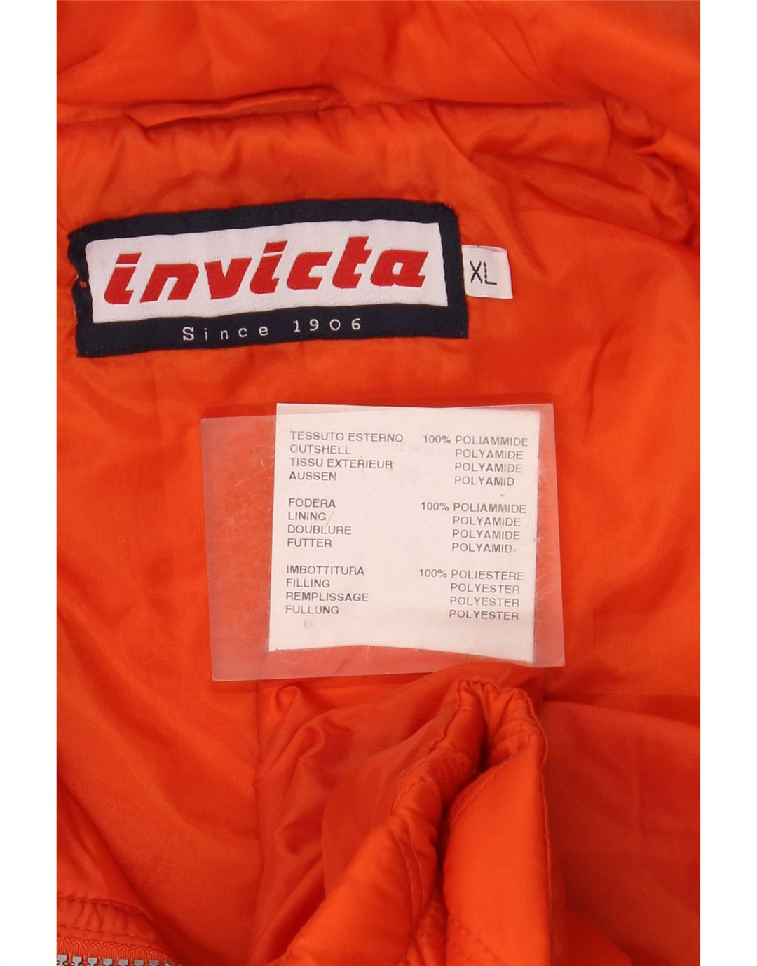 Gilet trapuntato da uomo INVICTA UK 42 XL arancione poliammide