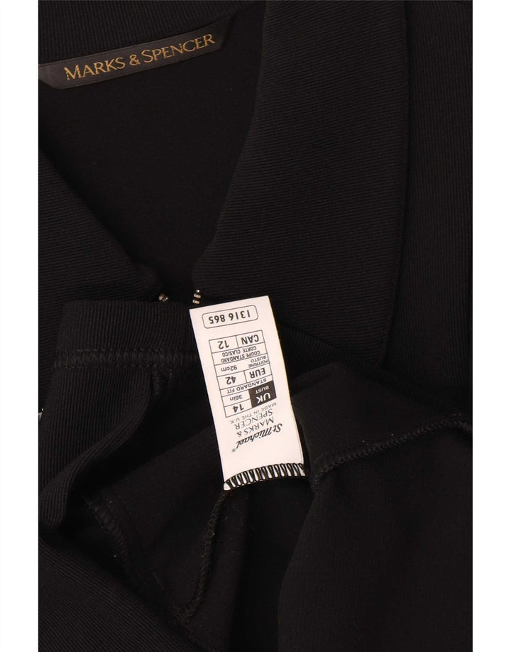 Giacca blazer con zip intera Marks & Spencer da donna UK 14 nylon nero medio