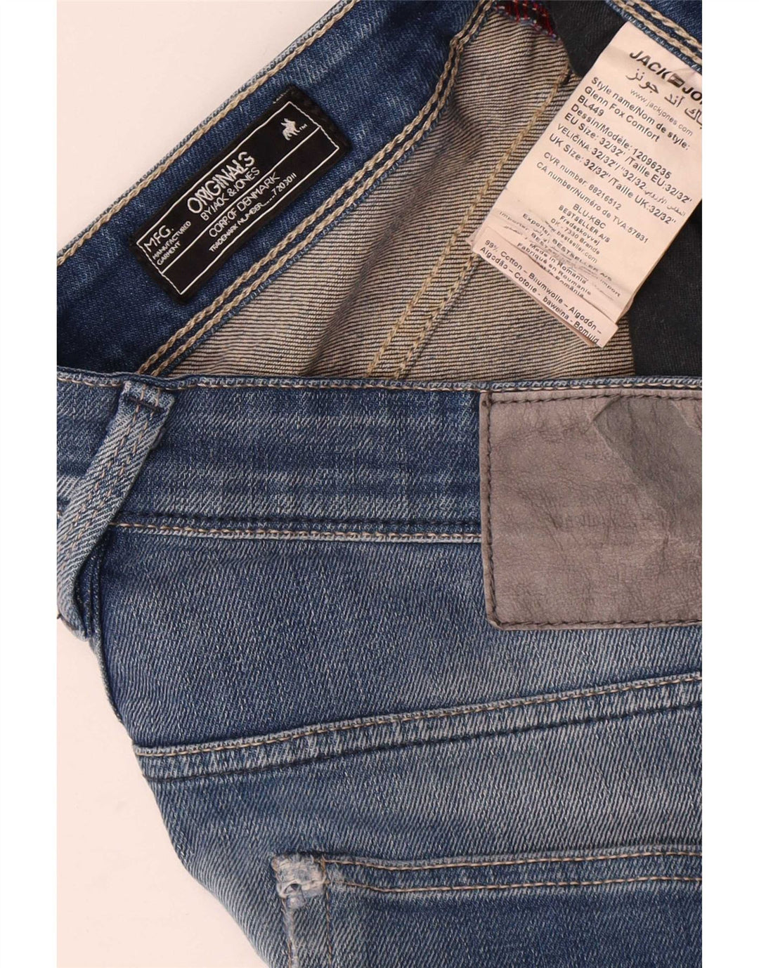 Jeans slim da uomo Jack & Jones W32 L32 cotone blu
