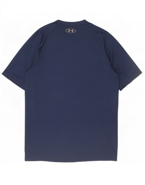 T-shirt da uomo Under Armour Top medio in poliestere blu navy