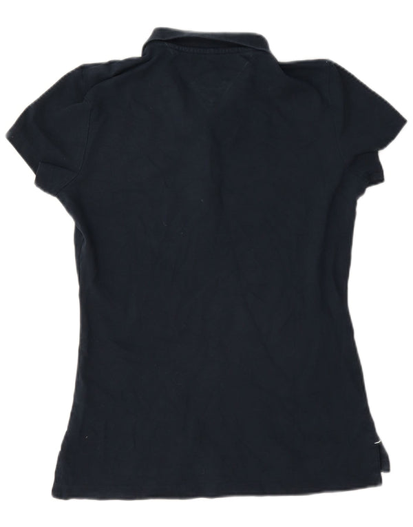 Polo da donna slim fit Tommy Hilfiger UK 10 piccola in cotone blu navy