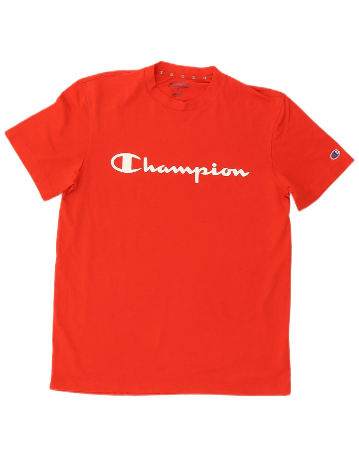 T-shirt grafica da uomo Champion Top piccola in poliestere rosso