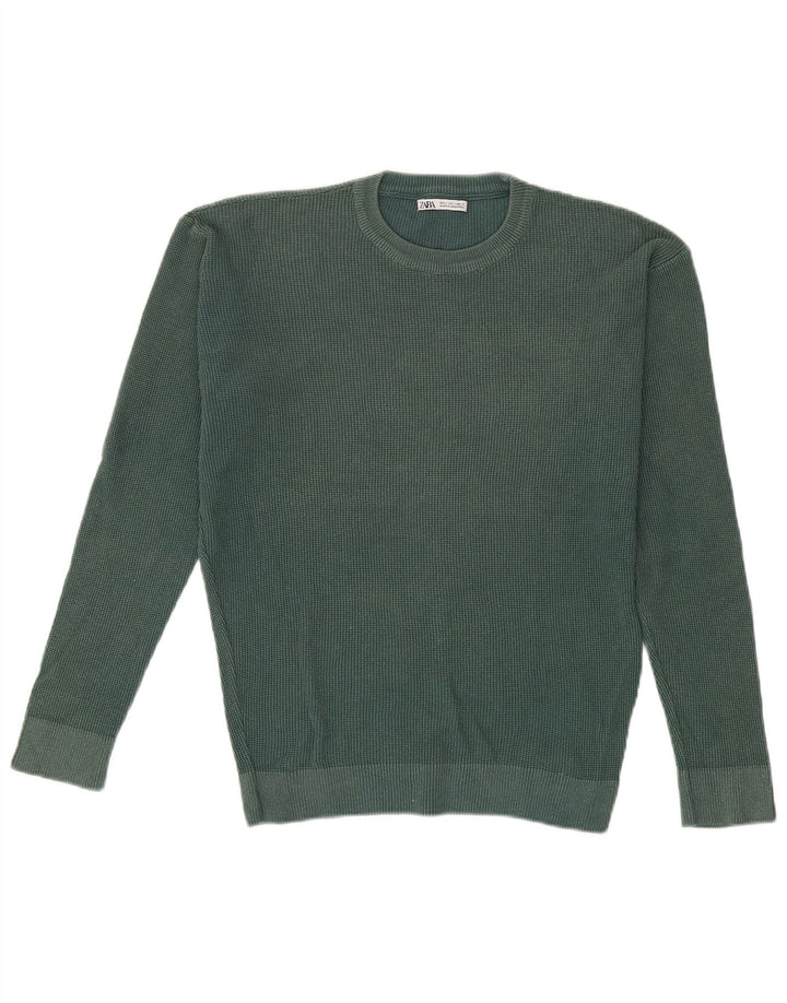 Maglione maglione girocollo da uomo vestibilità ampia Zara piccolo verde
