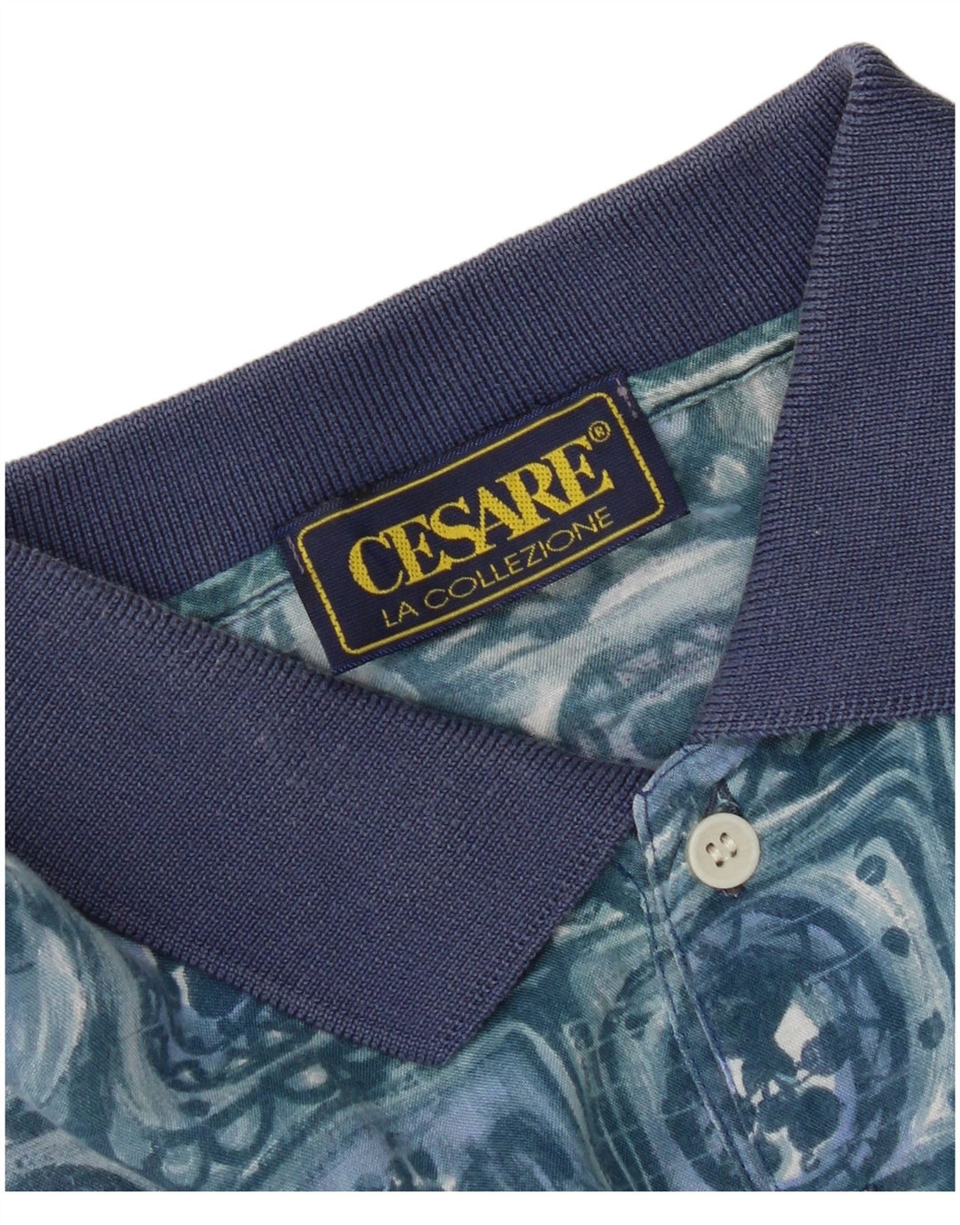 Camicia pullover a maniche corte vintage da uomo XL patchwork blu