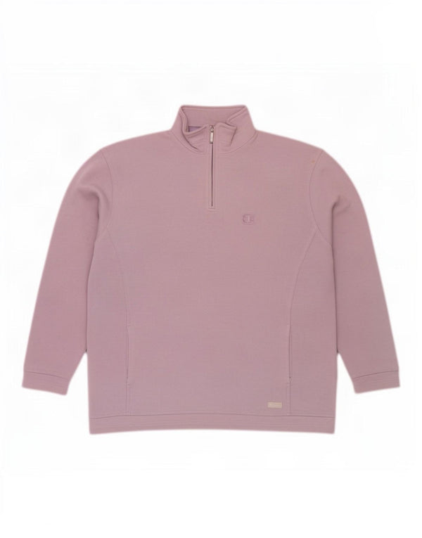 Felpa Champion da uomo con zip e collo, maglione XL, cotone viola
