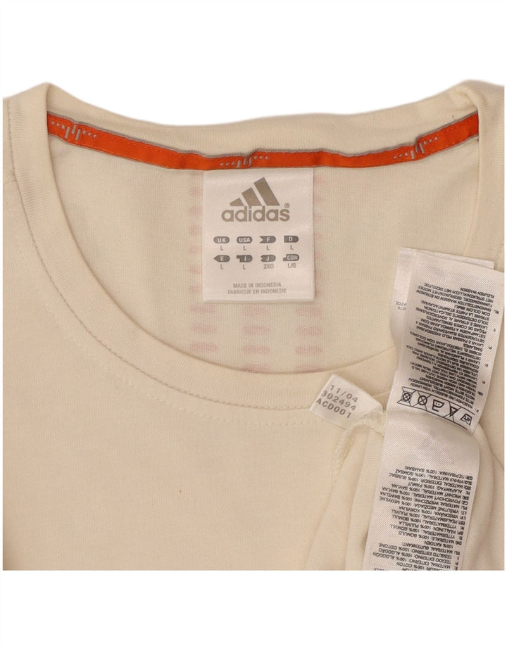 T-shirt grafica da uomo ADIDAS Top grande in cotone bianco sporco