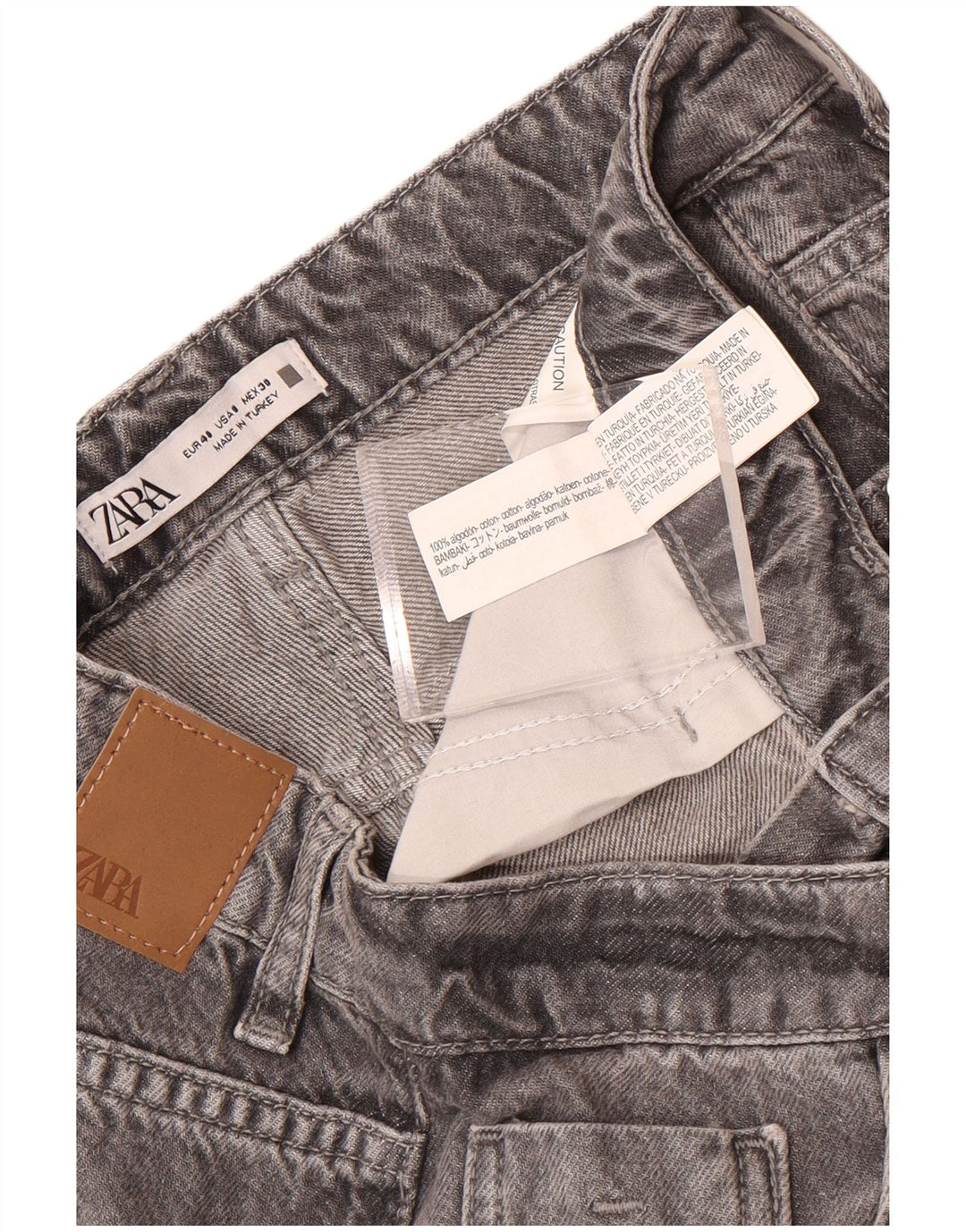 Jeans corti da donna Zara EU 40 medio W30 L25 cotone grigio