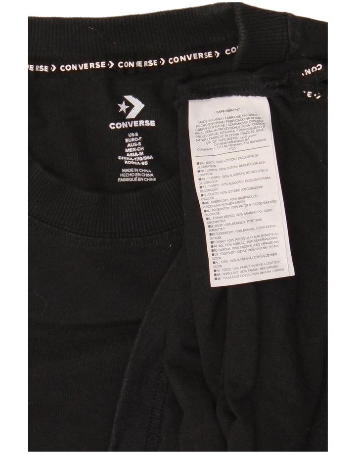 Converse Top grafico da uomo a maniche lunghe piccolo in cotone nero