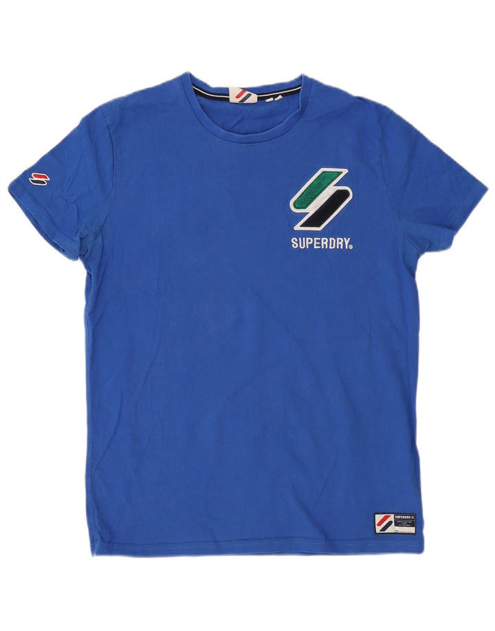 T-shirt grafica da uomo Superdry Top grande in cotone blu