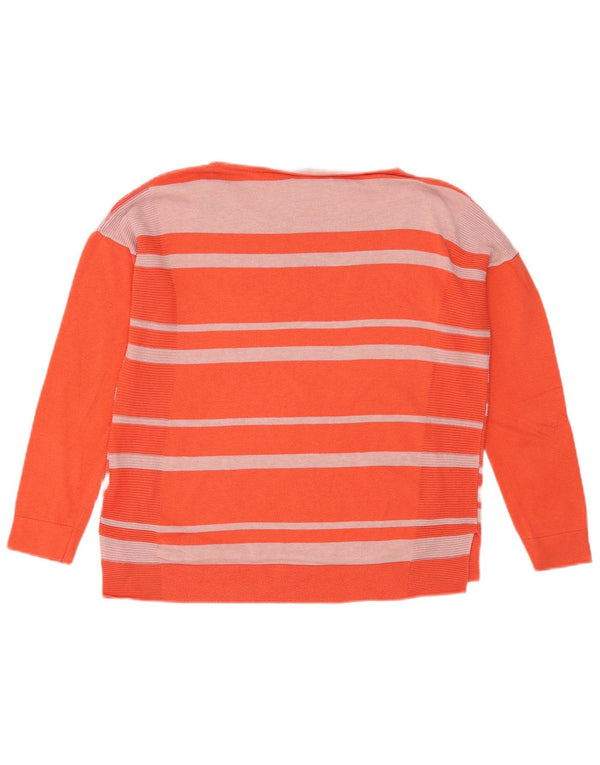 Maglione maglione con scollo a barca da donna di White Stuff UK 10 Piccolo a righe arancioni