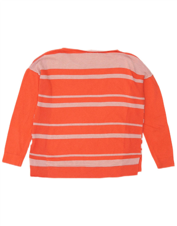 Maglione maglione con scollo a barca da donna di White Stuff UK 10 Piccolo a righe arancioni