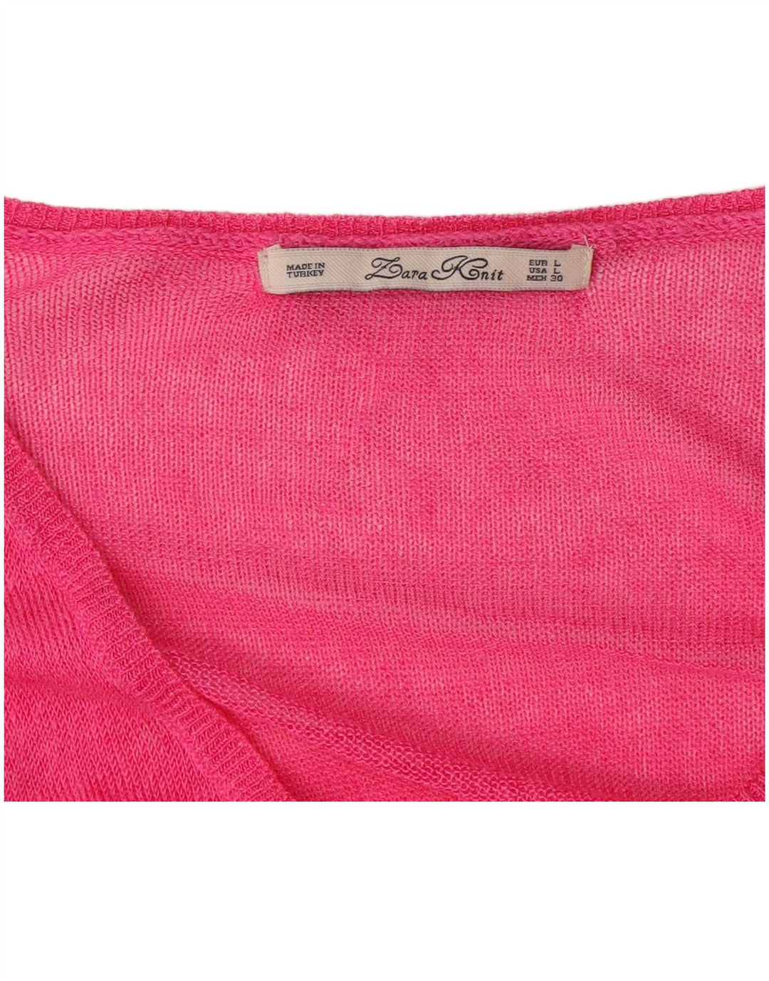 Maglione Zara da donna con scollo a V UK 16 grande rosa