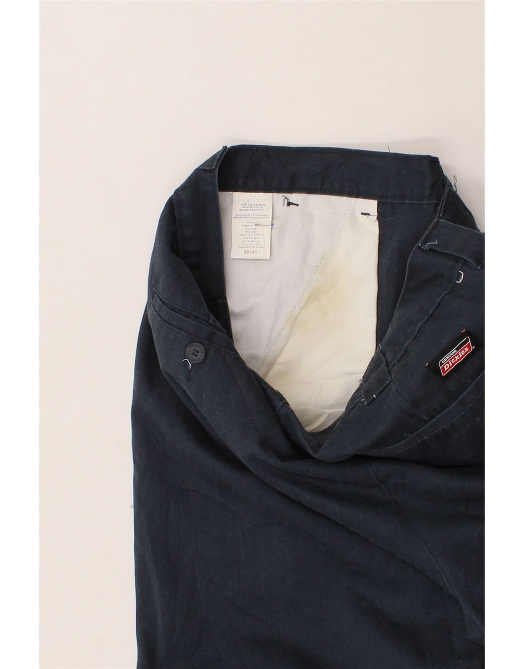 DICKIES Mens Straight Chino Trousers W38 L27 Navy Blue Polyester Vintage Dickies and Second-Hand Dickies from Messina Hembry 