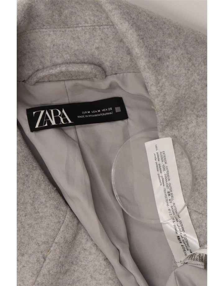 Cappotto oversize da donna con maniche a 3/4 Zara UK 14 Poliestere grigio medio