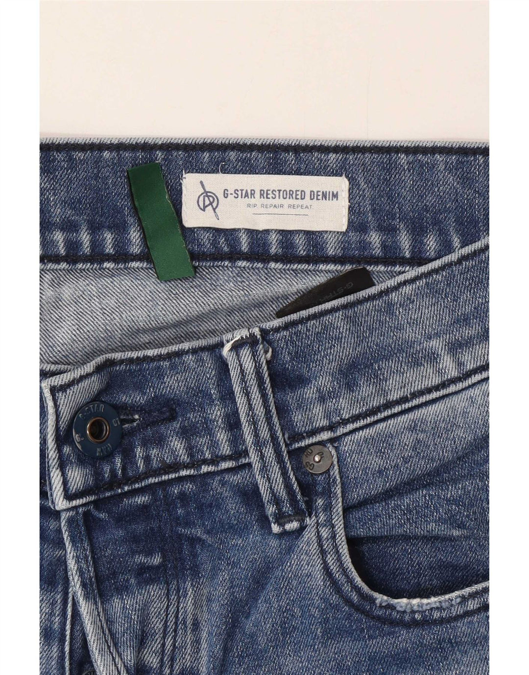 Jeans slim invecchiati da uomo G-Star 3301 W33 L32 cotone blu