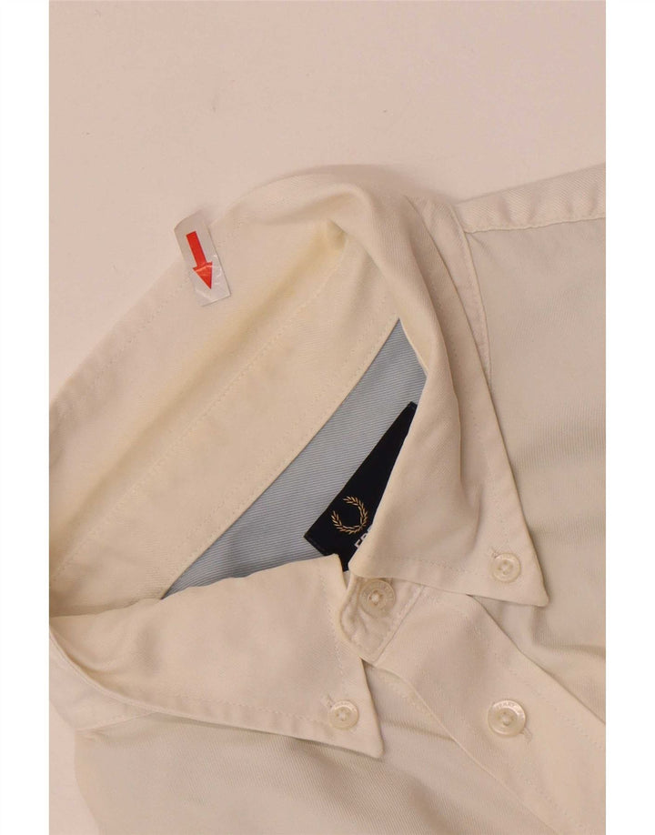 Camicia a maniche corte da uomo Fred Perry XL in cotone bianco