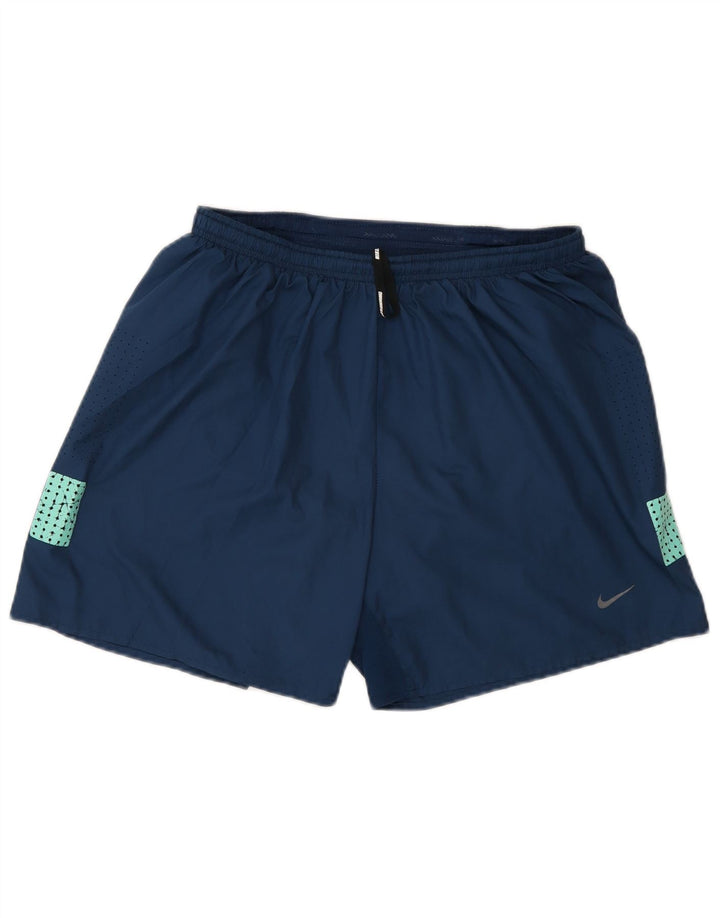 Pantaloncini sportivi Nike da uomo con vestibilità regolare, blu medio, in poliestere color block