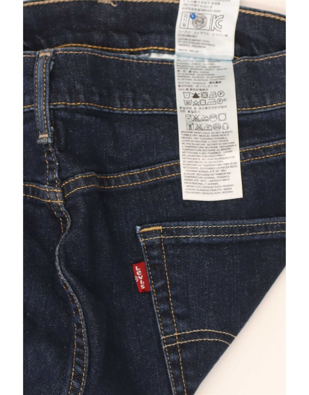 Jeans dritti da uomo Levi's W36 L30 in cotone blu navy