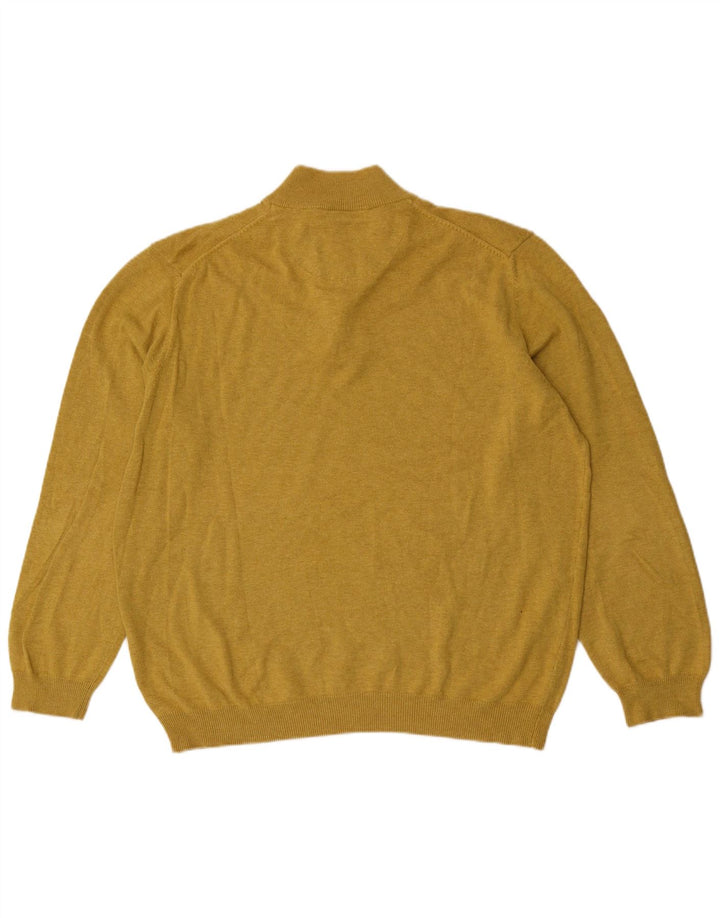 Maglione maglione da uomo con zip e collo Massimo Dutti 2XL cotone giallo
