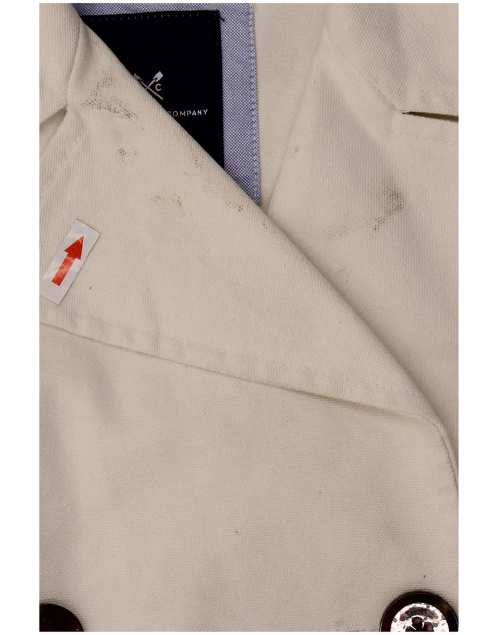 ABBIGLIAMENTO CREW Cappotto da marinaio da donna UK 16 grande cotone bianco