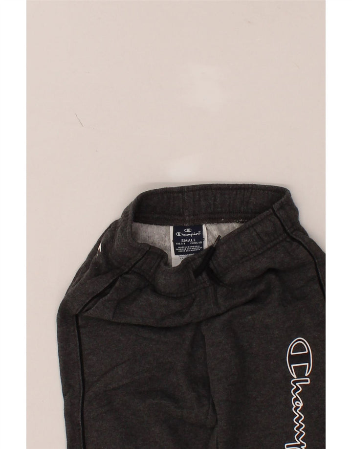 CHAMPION Boys Graphic Tracksuit Trousers Joggers 7-8 Years Small Grey Vintage Champion and Second-Hand Champion from Messina Hembry 