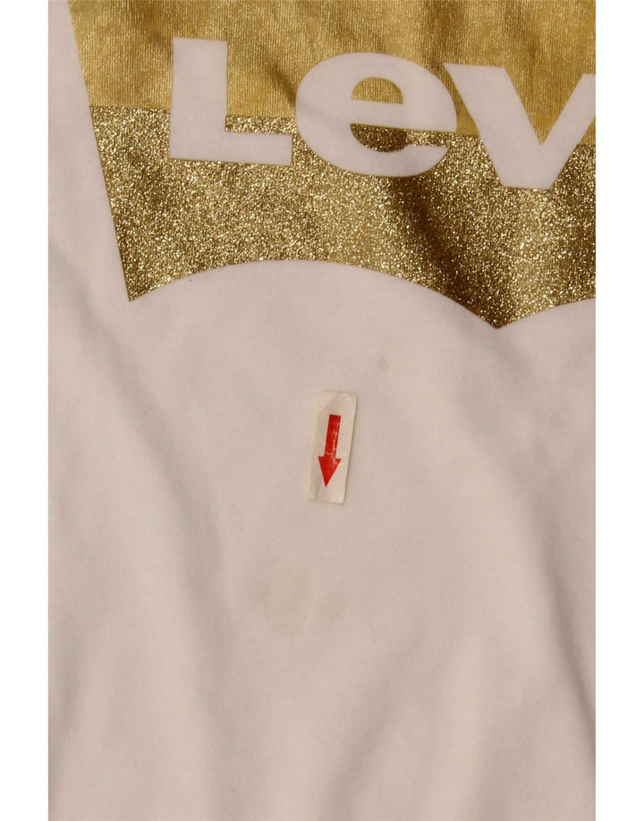 T-shirt grafica da donna Levi's Top UK 10 piccola bianca