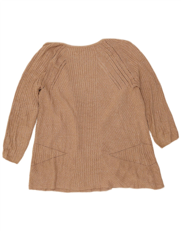 Maglione cardigan oversize da donna Marks & Spencer UK 10 piccolo beige screziato