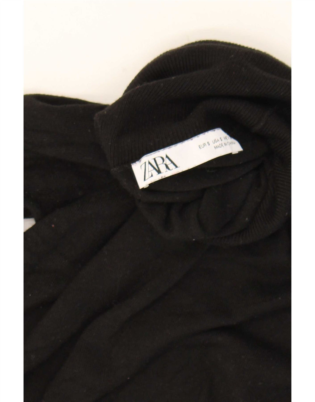 Maglione maglione collo alto da donna Zara UK 10 piccolo nero