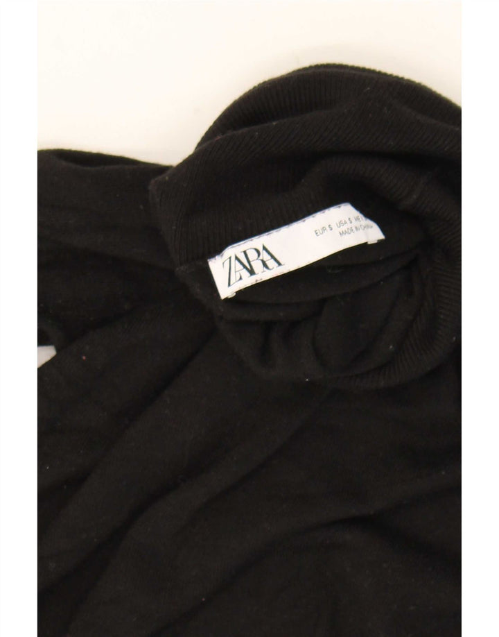 Maglione maglione collo alto da donna Zara UK 10 piccolo nero