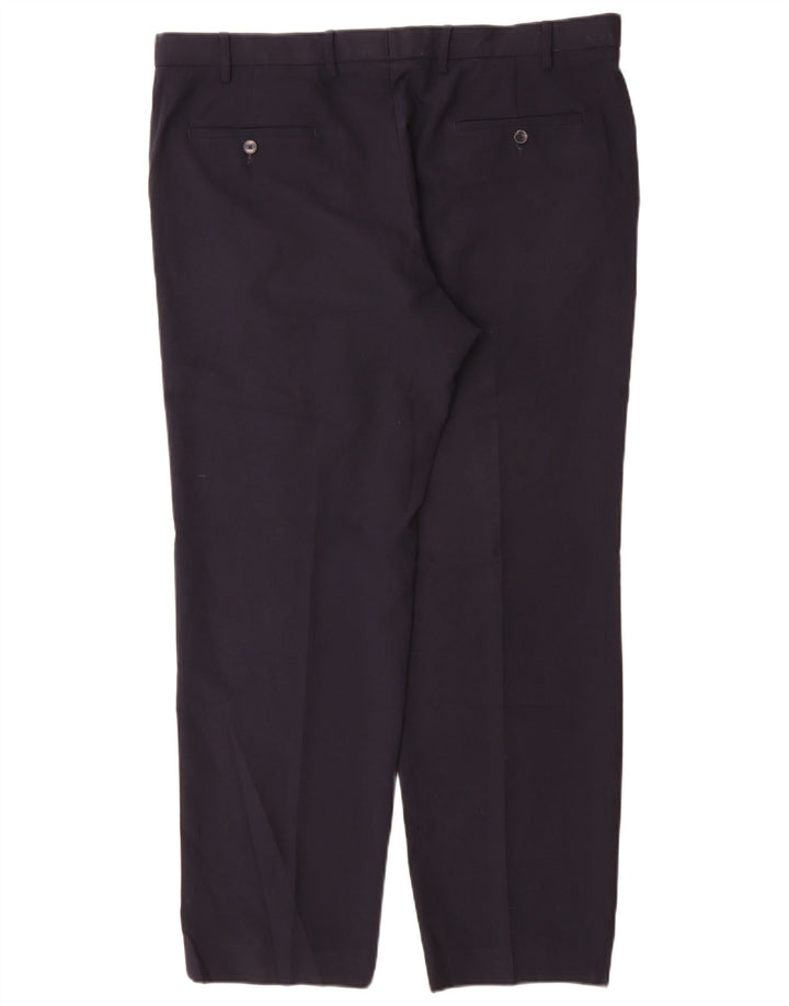 Pantaloni chino vestibilità regolare da uomo Marks & Spencer W40 L31 poliestere blu navy