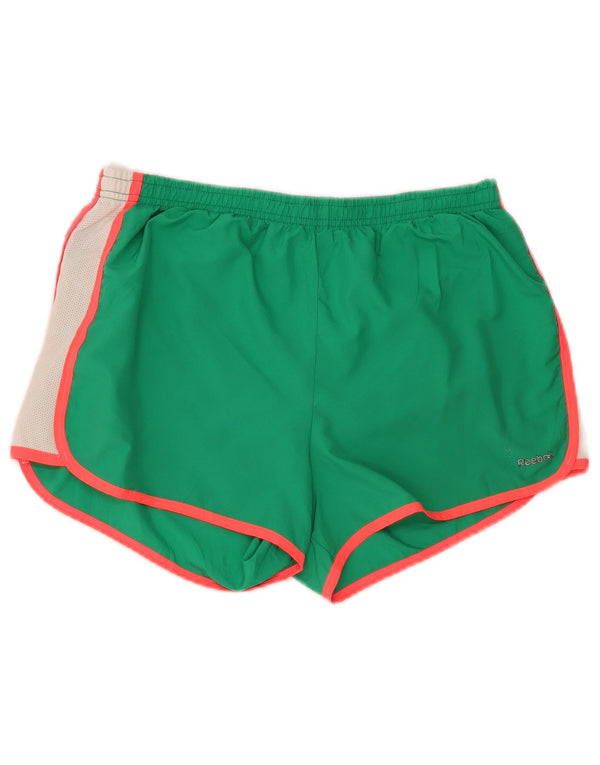 Pantaloncini sportivi Reebok da donna UK 12 Poliestere color block verde medio
