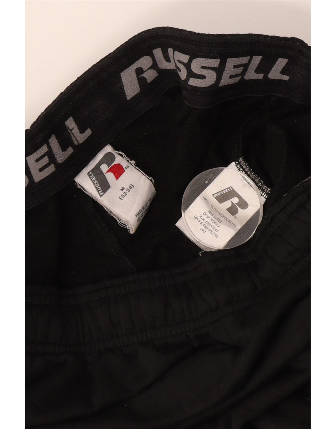 Pantaloni da tuta da uomo Russell Athletic poliestere nero medio