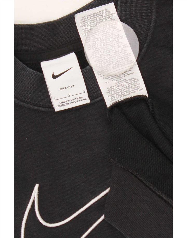 Felpa grafica Nike Dri Fit da uomo, grande, in cotone nero