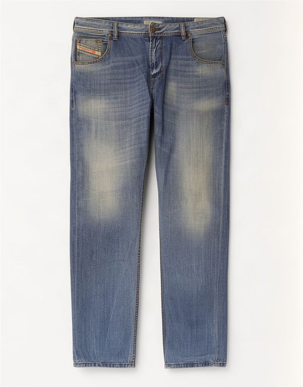 Diesel Uomo Krayver Regular Carrot Slim Jeans W33 L34 Cotone Blu