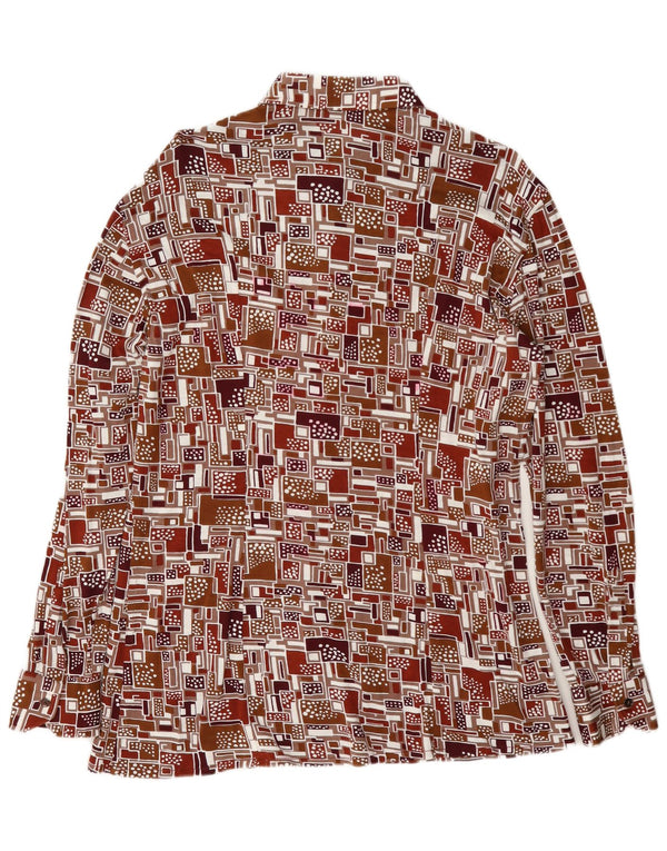 Camicia vintage da uomo grande geometrica multicolore