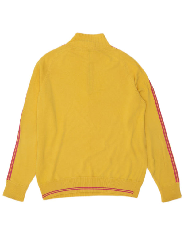 Sergio Tacchini Maglione da uomo con zip e collo in cotone a righe grandi gialle