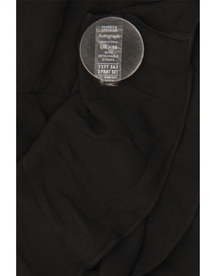 Abito senza spalline da donna Marks & Spencer UK 16 Large Nero in poliammide