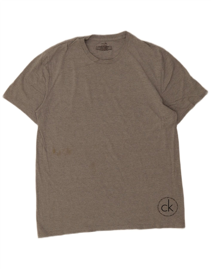 T-shirt da uomo Calvin Klein Top grande in cotone grigio