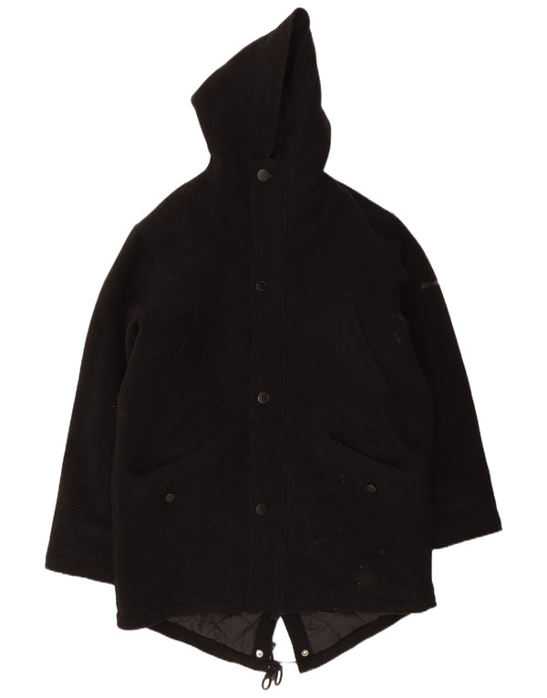 Giacca Parka da uomo con cappuccio Ben Sherman UK 40 Large Black Wool