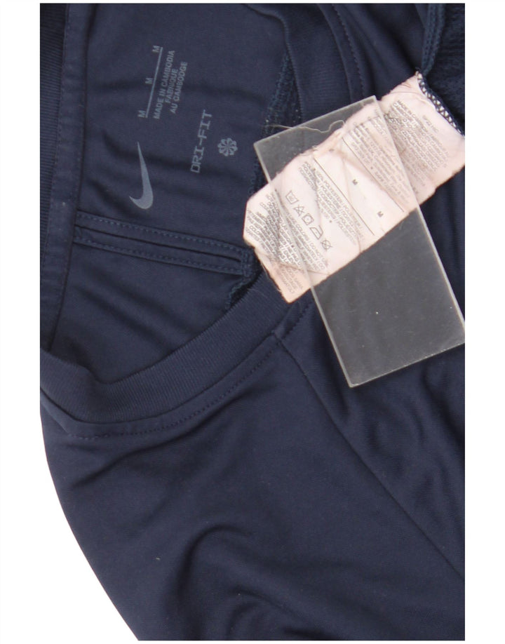 T-shirt Nike da uomo Dri Fit, top in poliestere color block medio blu navy