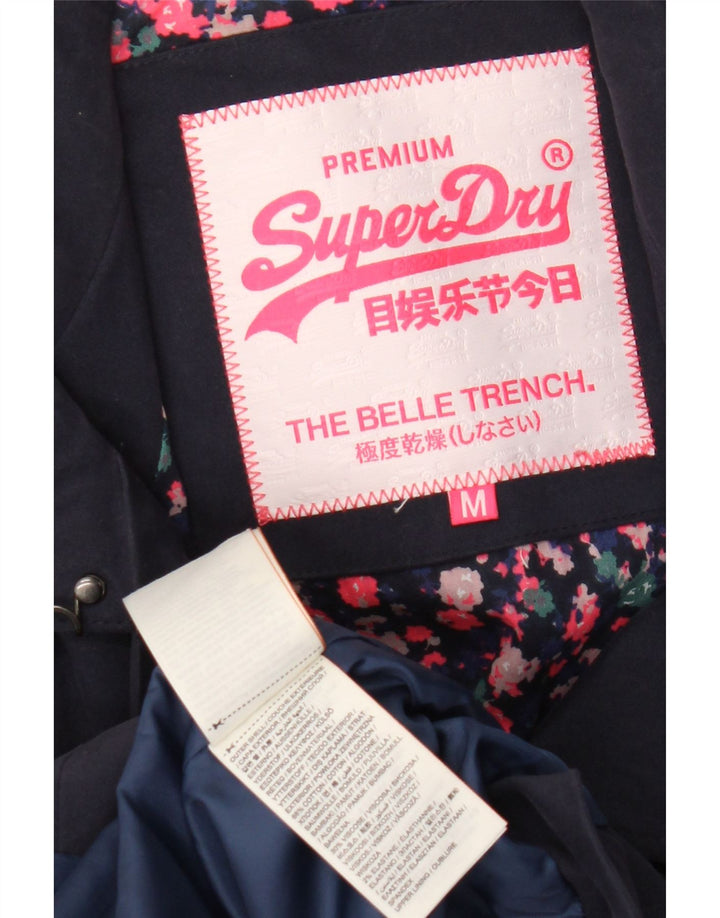 Trench da donna Superdry UK 14 cotone medio blu navy