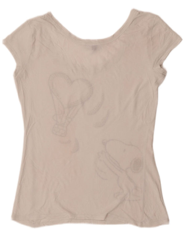 T-shirt grafica da donna Benetton Peanuts Top UK 12 Medium White