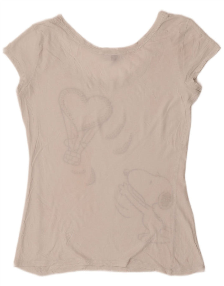 T-shirt grafica da donna Benetton Peanuts Top UK 12 Medium White