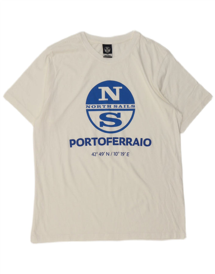 T-shirt grafica da uomo North Sails grande bianca
