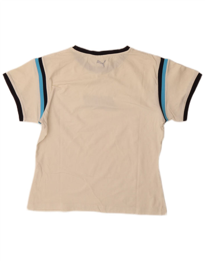 T-shirt grafica corta da donna Puma UK 16 Large Off White Striped