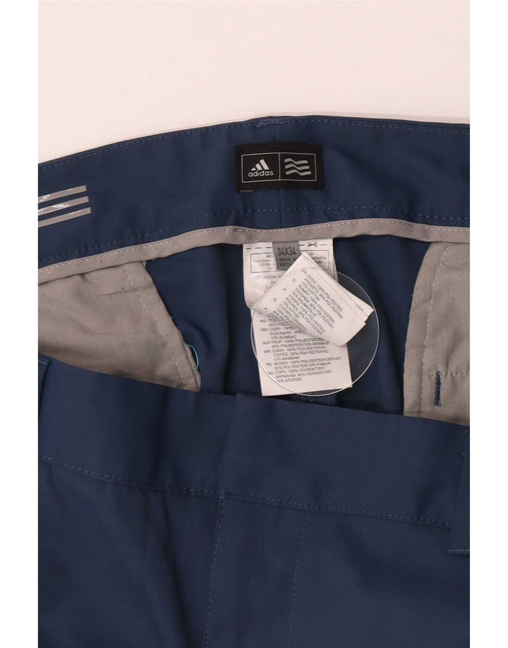 Pantaloni chino dritti da uomo Adidas W34 L34 poliestere blu