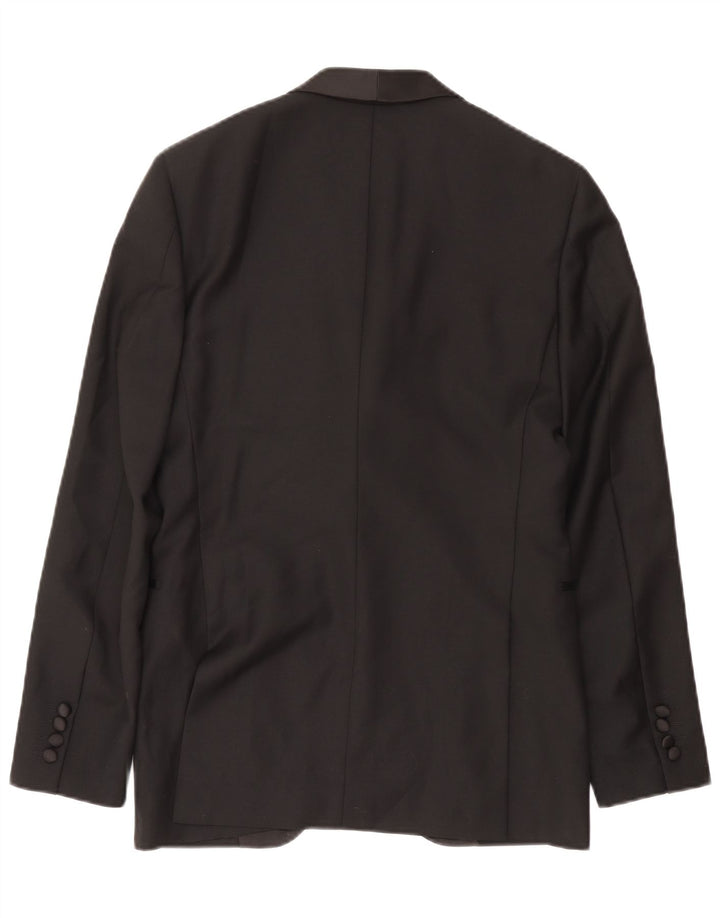 Giacca blazer vintage da uomo a 1 bottone UK 38 media nera